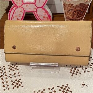 Celine Yellow Leather Wallet